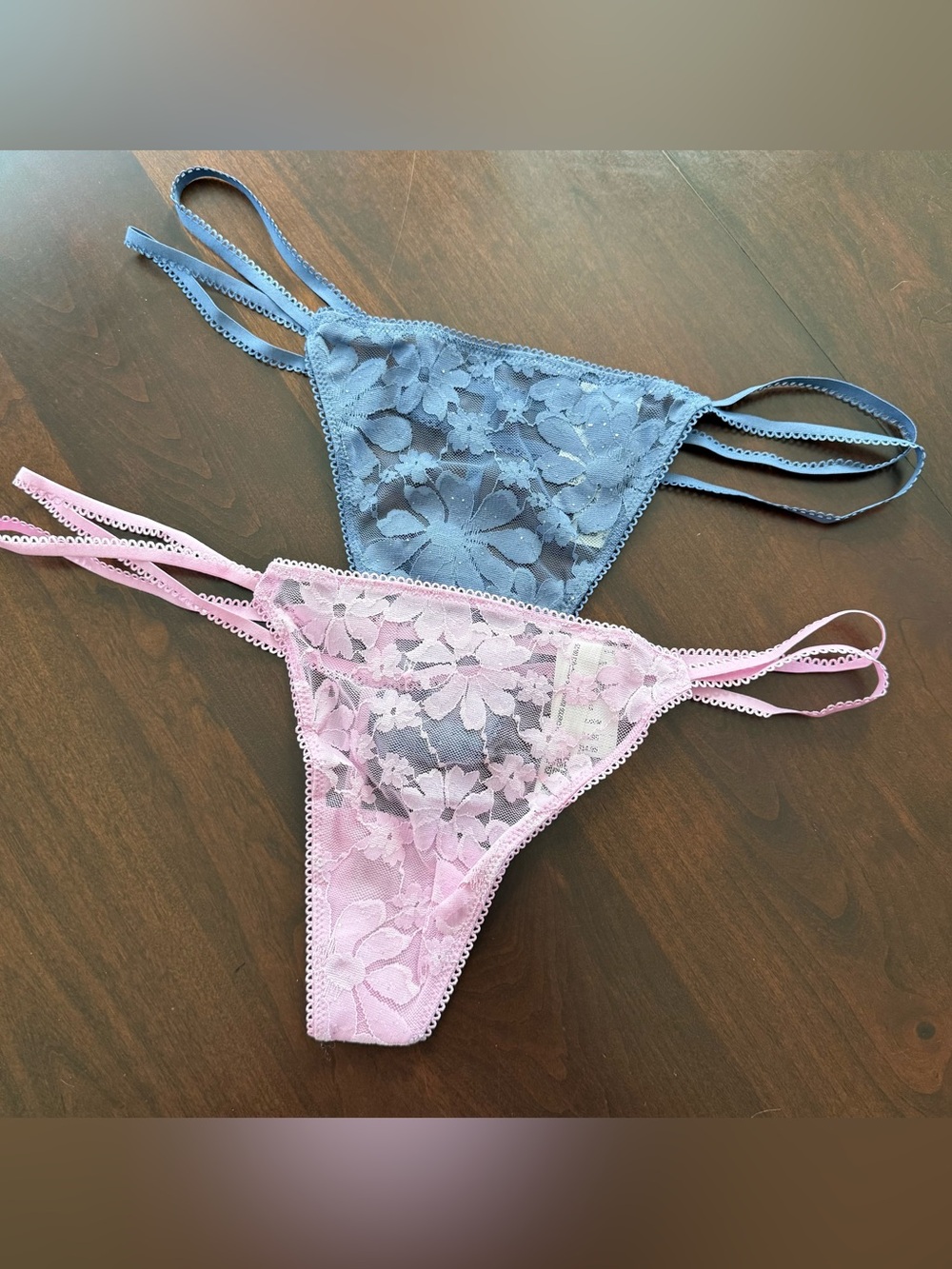 Victoria's Secret pink Wink V-String G-String Panties floral size large
